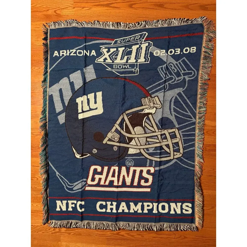 New York Giants Super Bowl XLII Woven Blanket 58x45‎ – The Northwest Company